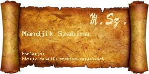 Mandjik Szabina névjegykártya